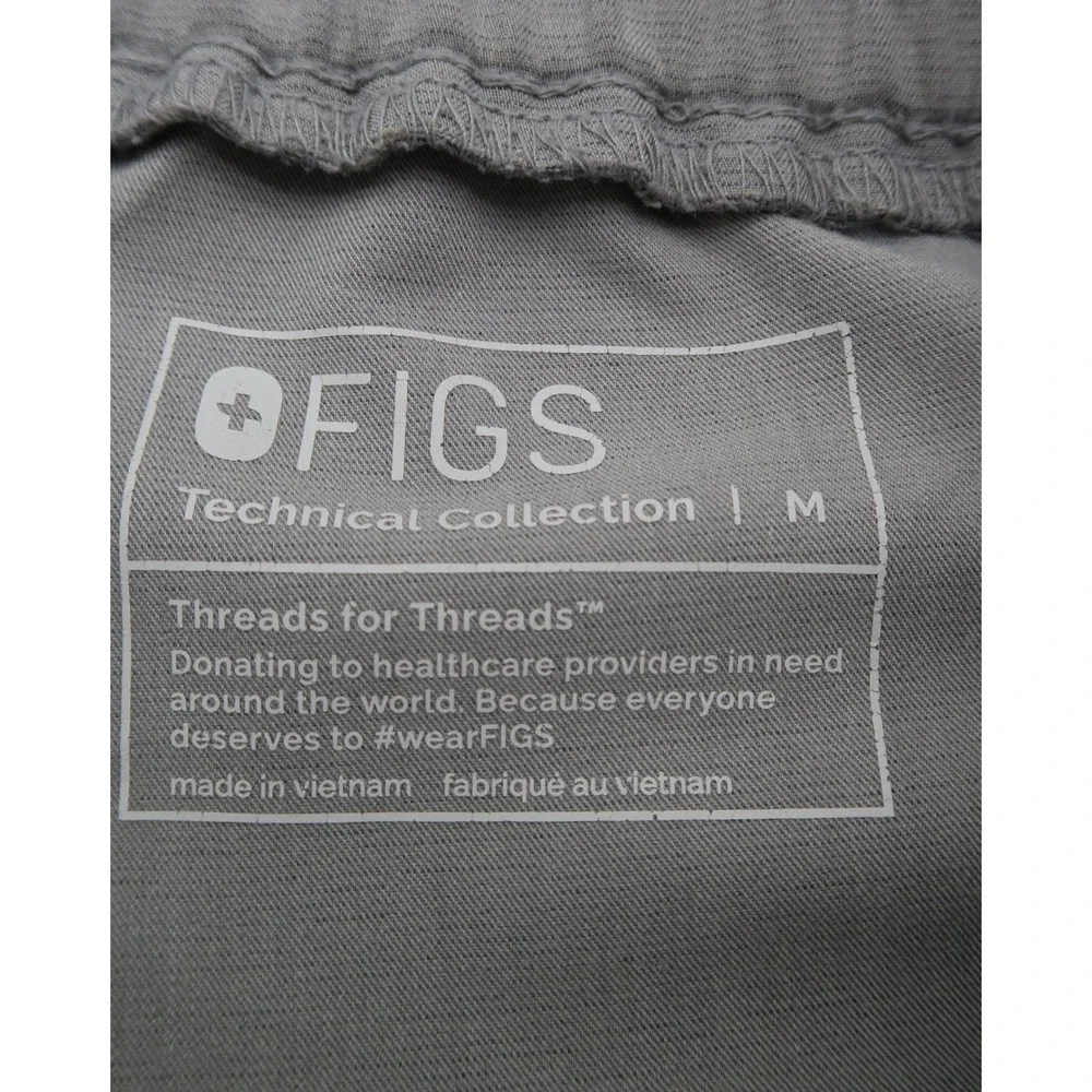 FIGS Technical Collection Scrub Pants Graphite Gray Mens Medium TW2000R Cargo